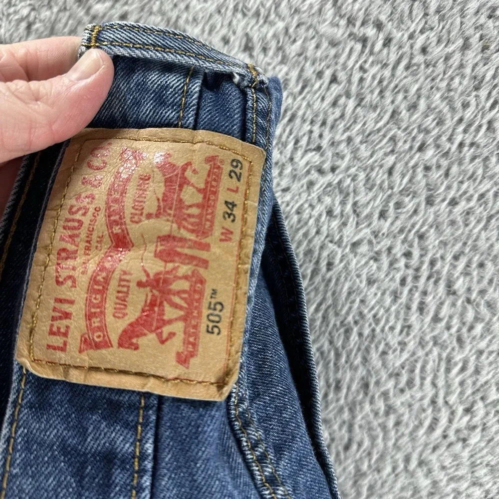 Levi's 505 Mens 34x29 (32x26) Regular Fit Straight‎ Leg Dark Wash